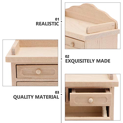 balacoo Puppenhaus Möbel Set Puppenhaus Miniatur Schrank mit Schublade Mini Holz Schrank Möbel für Puppenhaus Wohnzimmer… – Bild 5