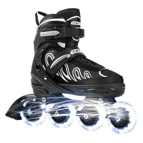 ECOO Inline Skates for Girls and Boys Ages 5-8 8-12 Light up Wheels,...