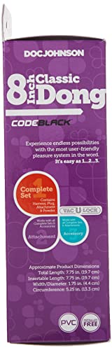 Gode 8" Vac U Lock Doc Johnson Classic avec base de fixation brevetée
