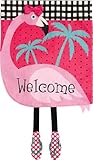 Fancy Flamingo Summer Burlap Garden Flag Welcome 12.5' x 18' Briarwood Lane