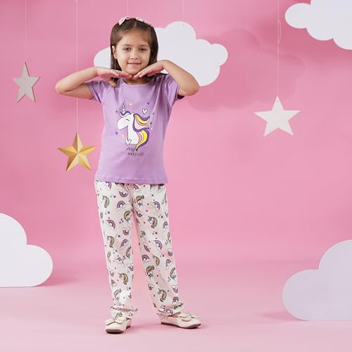 Image of TotzTouch Cotton Girls Night Suit | Pajama Set | Night Dress Graphic Printed Age 6 Months to 15 Years Different Patterns Suitable for Summer and Winter to Choose (Pack of 1)