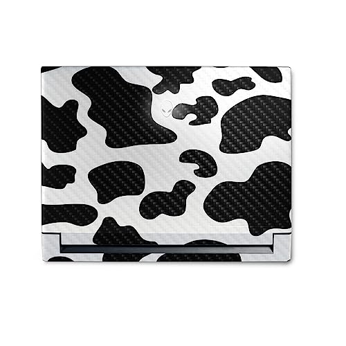 Image of MightySkins Carbon Fiber Skin Compatible with Alienware M18 R1 (2023) Full Wrap Kit - Cow Print | Protective, Durable Textured Carbon Fiber Finish | Easy to Apply & Change Styles | Made in The USA
