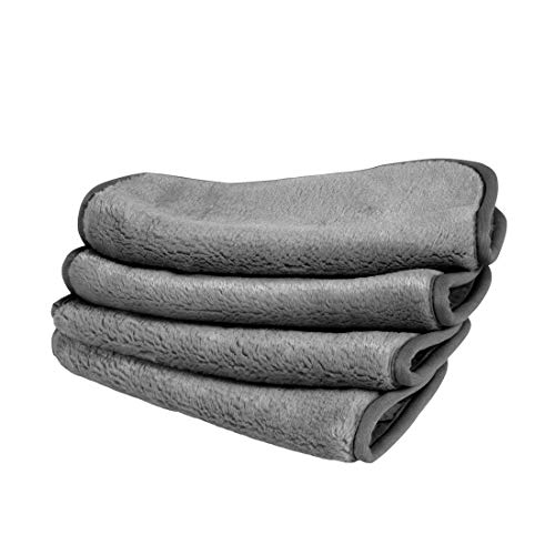 Image of Eurow Reusable Makeup Remover Cloths, Soft Microfiber Face Towels for All Skin Types, Chemical-Free, Protective, Machine Washable, Gentle & Effective Facial Cleansing, 8 inchx8 inch, Gray, 4-Pack