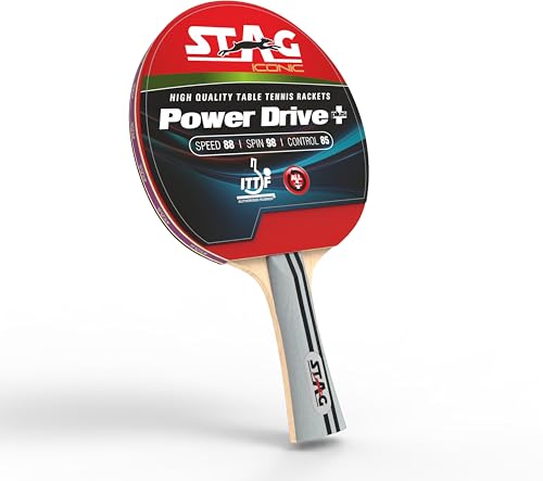 Image of Power Drive Plus Table Tennis Racquet Intermediate ITTF Approved Rubber (Multicolor)