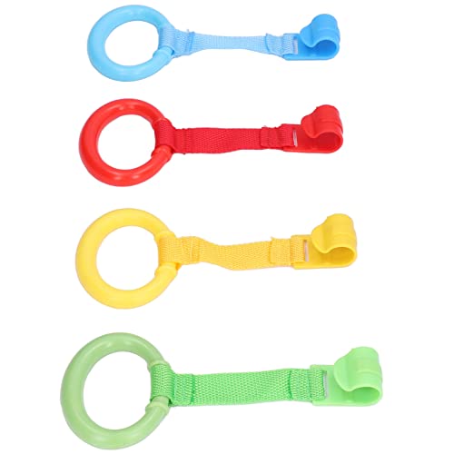 Kikumi Anillos de Dominadas para Bebés Juguete de Dominadas para Bebés Ayudante de Cuna para 4 Piezas Diseño Ergonómico de Plástico Seguro Práctico con Material Robusto para Niños Pequeños