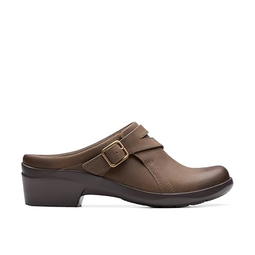 Clarks Women's Angie Braley Mule, Slate Leather, 7.5