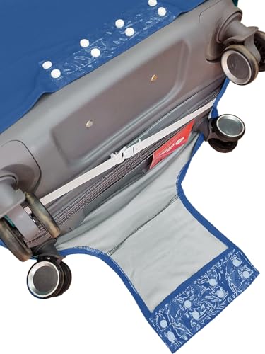 Image of Cortina Abstract Design Travel Suitcase Protective Cover | Medium | Fits 22 inch-26 inch Luggage | Eco-Friendly | Polyester-Spandex | 65cm (24 inch) | Luggage Protectors | Anti Scratch | Pack of 1 | Blue 5