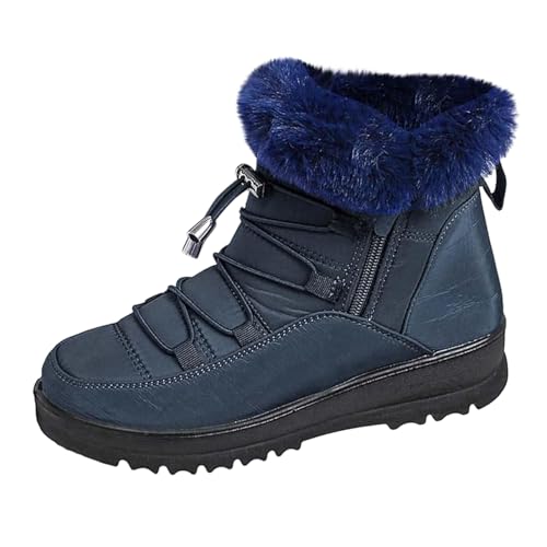 Botas de invierno para mujer, botas de goma de caña alta, zapatos tubulares de algodón, exportación, tallas grandes, crampones para zapatos de mujer, marine, 42 EU