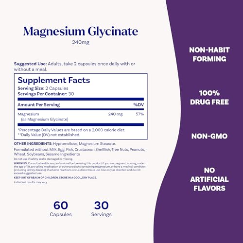 Natrol High Absorption Magnesium Glycinate 240 mg, 60 Capsules - image 4