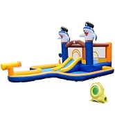 Château Gonflable 9 En 1 - Toboggan, Piscine, Pistolets à Eau - Pour Enfants 3-10 Ans