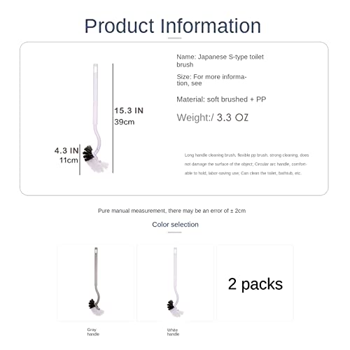 Klobürste Toilettenbürste WC Bürste Reiniger Reinigungsbürste Toilettenbürsten Toilet Brush für Badezimmer Langer Griff Tiefenreinigung, 2 Pack