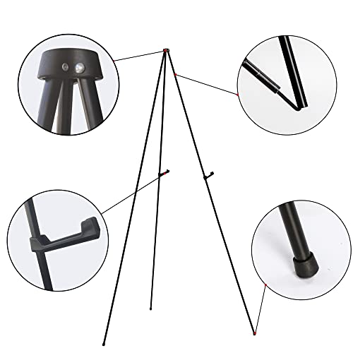 Artist Easel Stand For Display Wedding Sign & Poster - 63 Inches Tall Easle For Display Holder - Portable Collapsable Poster Easel - Floor Adjustable Metal Painting Easels Tripod Black #TOP3