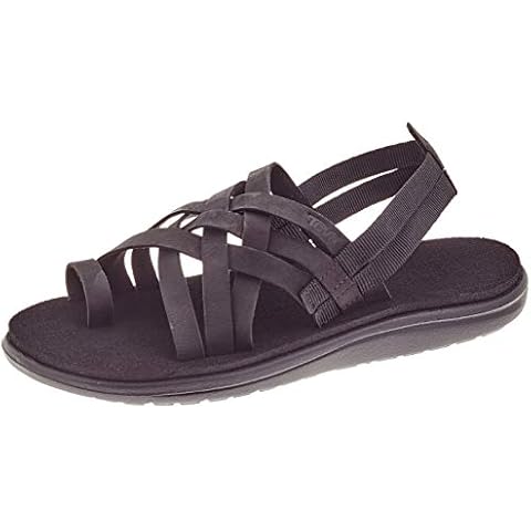 Teva Voya Strappy Leather Sandalias Negras Mujer Cover