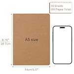 ZCZN 50 Pack A5 Kraft Notebooks Bulk, 8.15x5.5 Inches Lined Paper Journaling Notebooks, Notebooks for Work, Composition Notebooks for School, Journal Notebooks for Office, 60 Pages - Image 3