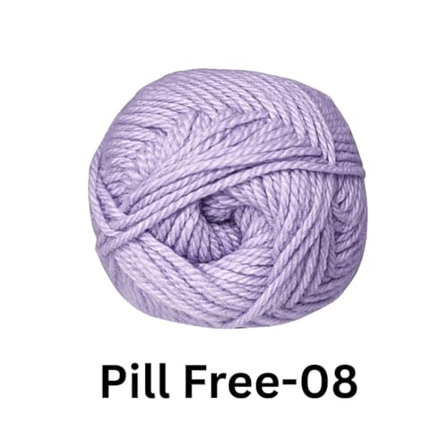 Image of VCR Lavender Yarn, Pill-Free Soft Knitting Yarn, 100 Grams Hank, 263 Meters Length, Low-Pill Acrylic Yarn, Soft Crosia Threads, Pack of 1, Suitable for Beanies, Caps and Gloves