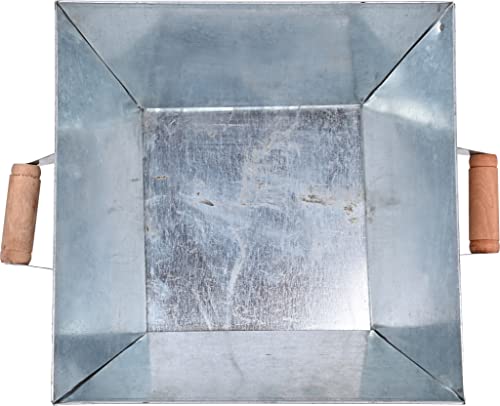 Image of Handmade Heavy Quality Iron 09 inch havan kund with Wood Handle Perfect for Home puja