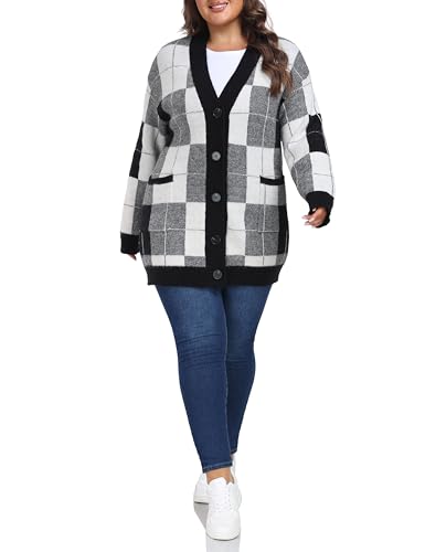 Image of Shiaili Warm Plus Size Sweater Coats Soft Stretched Cardigan for Women