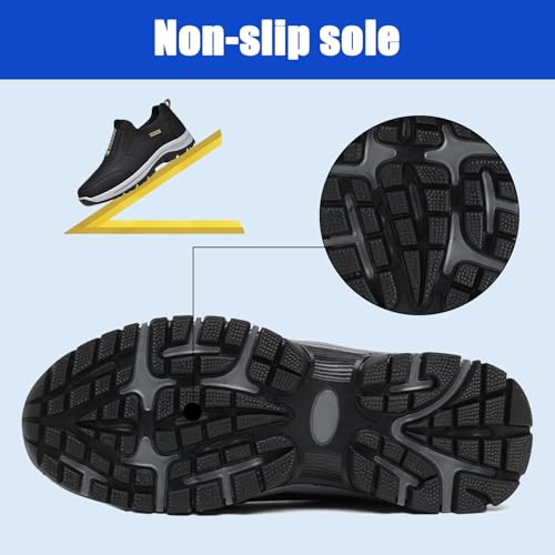 Scarpe Terapeutiche Per Diabetici Da Uomo Scarpe Da Corsa Scarpe Alluce Valgo Piedi Gonfi, Scarpe Da Ginnastica Leggere E Traspiranti Antiscivolo Scarpe Ortopediche Per Artrite Edema,Blue-42 Eu - 5
