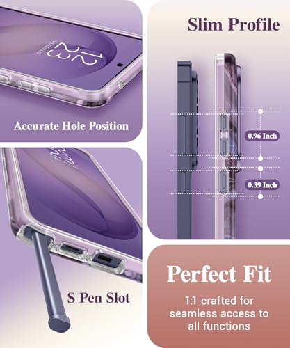 Image of GVIEWIN for Samsung Galaxy S26 Ultra Case, [Slide Camera Cover & Built-in HD Screen Protector] [2 Front Frames] Shockproof Military Grade Protective Marble Phone Case for S26 Ultra 6.9 inch (Quicksand)