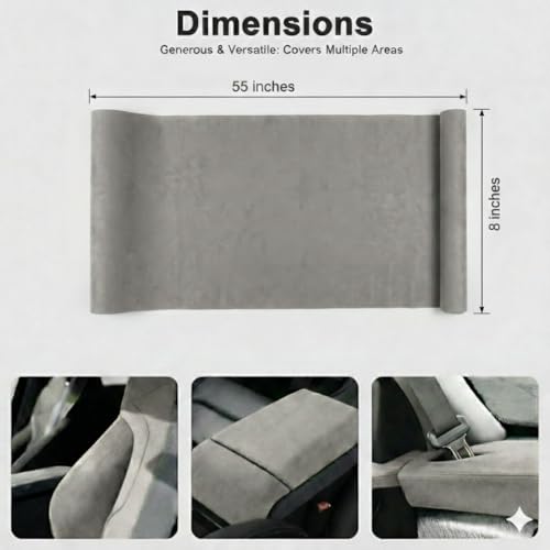 Image of Suede Fabric Wrap - Self Adhesive Film Sticker 8 x 55 Inches Silky Decal Sheet for Car Interior Furniture Upholstery DIY Elastic Stretch Peel and Stick Grey
