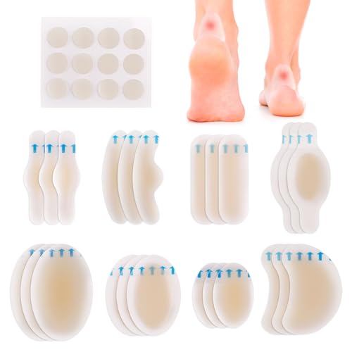 LotFancy Blister Bandages, 24 Blister Pads, 12 Acne Patches, 8 Sizes