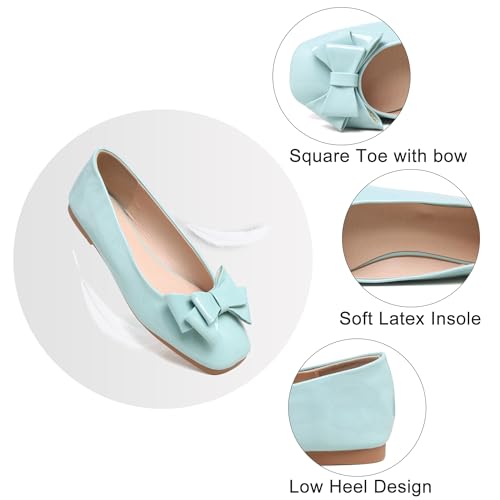 Image of Dear Time Women's Casual Foldable Ballet Flats Square Toe Ballerina Flats Shoes Comfortable