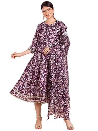 Image of Maaesa Anarkali Kurta Dupatta Set for Women