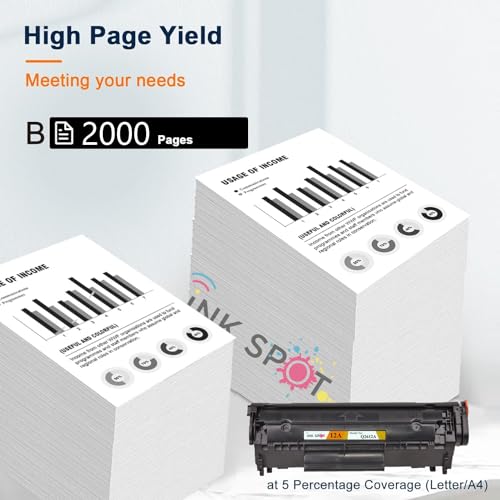 Image of INKSPOT 12A Laser Printer Cartridge Compatible with 1020, M1005, 1018, 1010, 1012, 1015, 1022, 1022N, 1022NW, 3015, 3020, 3030, 3050, 3050Z, 3052, 3055 / 12A Cartridge /Black (TN-12A 1PIC)