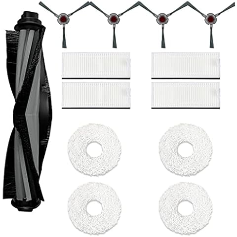 Replacement Parts accessories Compatible for Yeedi 2-in-1 Mop Station Vacuum Cleaner Robot,1 Main Brush,4 Side Brushes,4 Hepa Filters,4 Mop Pads (Set) Cover