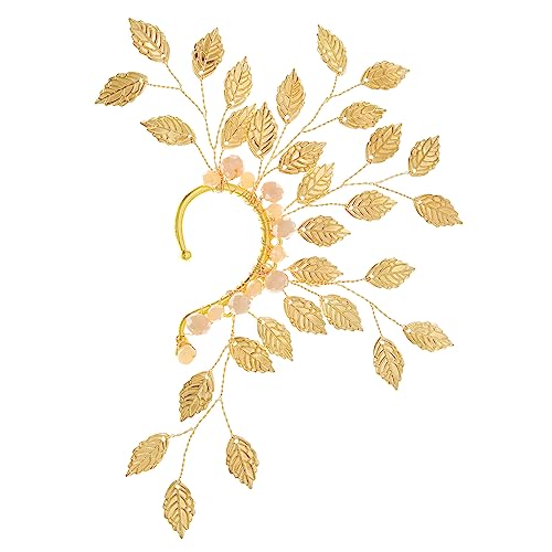 HIFOT Oreille Elfe Boucles d'oreilles pour Femme Or Manchette Oreilles Elfes Boucles d'oreilles Clip Avec Feuille Perle pour Halloween Cosplay Mariage Costume...