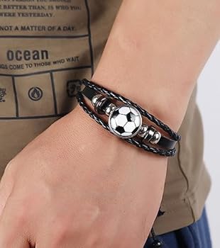 Cadeau Garcon 12 Ans Bracelets Football Filles & Garçons - Cadeau Fan De Foot Avec Carte Personnalisée Accessoire Fan Football