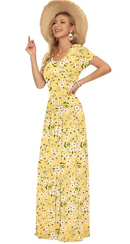 Image of AUSELILY Women's Classic Short Sleeve Loose Plain Casual Long Maxi Dresses for Women 2026