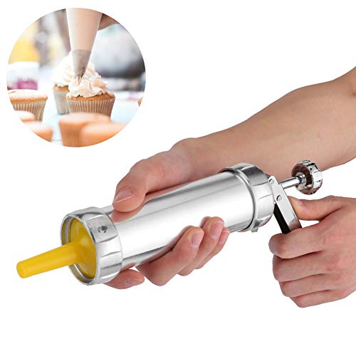 HAOHIZE Cookie Press Gun Set, Aluminum Alloy Cookies Press Maker Kit Biscuits Maker Press Machine Bakeware with 20 Cookies 4 Nozzles Silver - Image 6