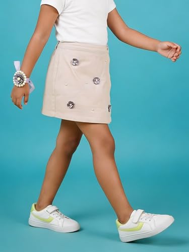 Image of KiddoPanti Girls Denim Over Lap Shorts