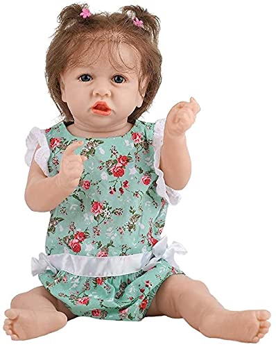 MWKL Reborn Baby 58cm Nette Reborn Puppe Vollsilikon Körper Wiedergeburt Puppe 22 Zoll Lebensechte Realistische…