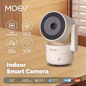 Moes Smart Indoor Pantilt Security Camera 4mp Hd Dog Camera Wnight Vision Motion Detection for Baby  Pet Monitor Cloud  Sd Card Storage Compatible Walexa  Google Home 24g Wifi Ivory  Cucciolini Doodles Moes smart indoor pan tilt security camera 4mp hd dog camera wnight vision motion detection for baby  pet monitor cloud  sd card storage compatible walexa  google home 2 4g wifi ivory   cucciolini doodles