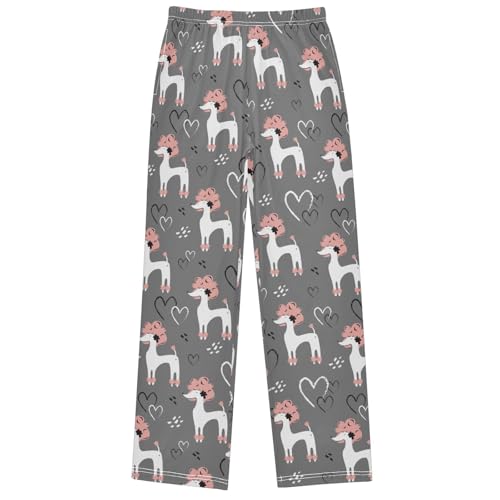 Boy's Pants Poodle Dog Valentines Day Heart Jogger Pants Elastic Waist Long Bottoms Trousers with Pockets 6-14 Years - Main Image
