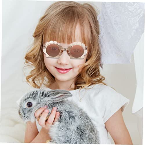 2 Pairs Vintage Baby Sunglasses Irregular Style Shell Mirror Shades UV Protection for Kids Stylish Travel Eyewear for Boys and Girls2