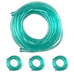 DWCHECK 3 Pack Oxygen Tubing,25Ft Green Crush Resistant Oxygen Supply Tubing,Non Kinking Durable Oxygen Tubes,Universal Interface,Individually Packaged