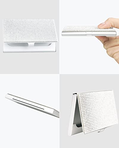 Qinsuee BCHDER-BLINGSILVERY Bling Bling Small Business Card Holder For Women, Alloy Business Card Case thumb #4