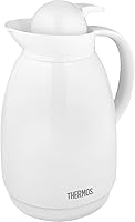 Thermos 34oz White Glass Carafe - Dishwasher Safe Superior Quality Server for Coffee Tea Hot Beverages