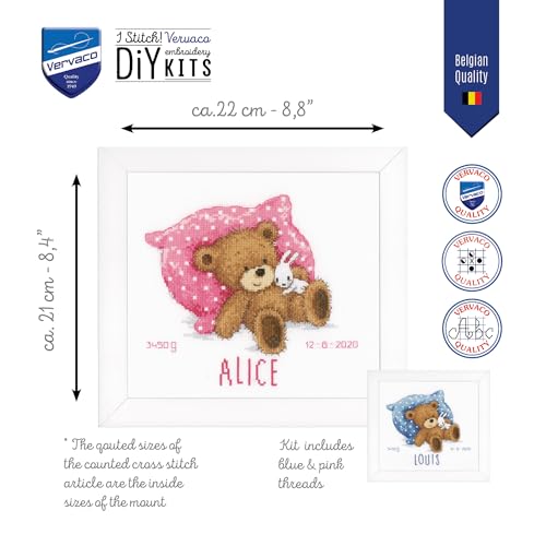 Image of Vervaco Counted Cross Stitch Kit 8.8 inchX8.4 inch-Sweet Bear (14 Count) -V0170741