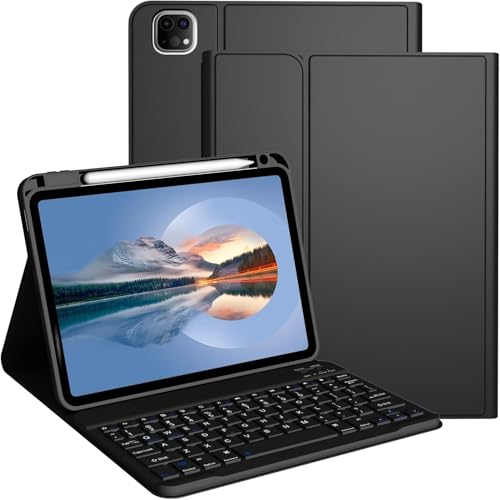 Image of typecase Keyboard case for iPad Air 11 (M4 /M3 /M2, 2026 /2025 /2024), Air 5th /4th & Pro 11(4th /3rd /2nd /1st) with Multi Viewing Angle, PU leather, Magnetic Detachable Wireless Keyboard case, Pencil Holder