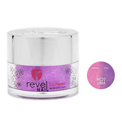 Revel Nail Dip Powder | for Manicures | Nail Polish Alternative | Non-Toxic & Odor-Free | Crack & Chip Resistant | Can Last Up to 8 Weeks | 1oz Jar | Mood Changing | Libra