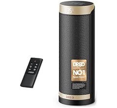 Dreo 16 Inch Electric Heater for Home, 34dB Silent Ceramic Heater, 70° Oscillation Space Heaters Energy Efficient, 3-Mode 3…