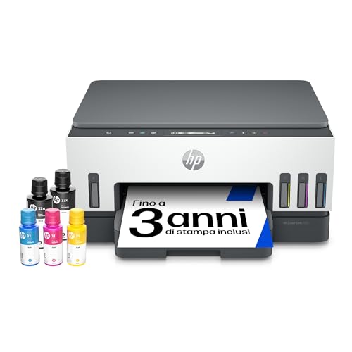 HP Smart Tank Plus 7005 AiO 28B54A, Stampante Multifunzione a Colori, Serbatoio d'Inchiostro ad Alto Volume di Stampa, Fino a 12000 Pagine (Nero) e 8000 Pagine (Colore), F/R Automatica, Wi-Fi, Bianca