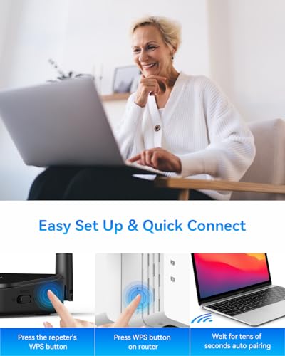AOOEPU WiFi Extender, WiFi Booster 1200Mbps Dual Band (5GHz/2.4GHz), WiFi Extenders Signal Booster for Home, WiFi Repeater with Ethernet Port Covers up to 12880sq. ft and 105 Devices