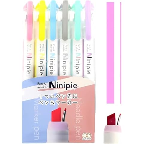 Sun-Star Pen and Marker Ninipie, 6 Colors Set Cover