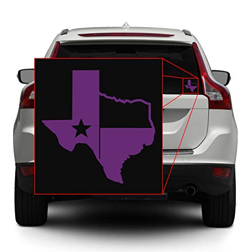 Image of TX Flag Shaped Like Texas [Pick Color] Vinyl Transfer Sticker for Laptop /Car /Truck /Window /Bumper (10 inch x 10 inch, Purple)