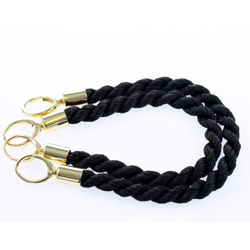 BORGO DE' PAZZI FIRENZE Paio di Manici per Borse all'Uncinetto Prodotti a Mano in Italia (Nero 5)